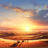 砂漠の夕日
